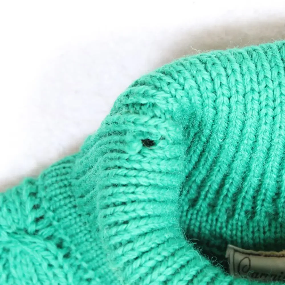 Carraig Donn Irish Wool Sweater Mens XL Green Cable Knit Turtleneck St Patricks - Picture 8 of 8